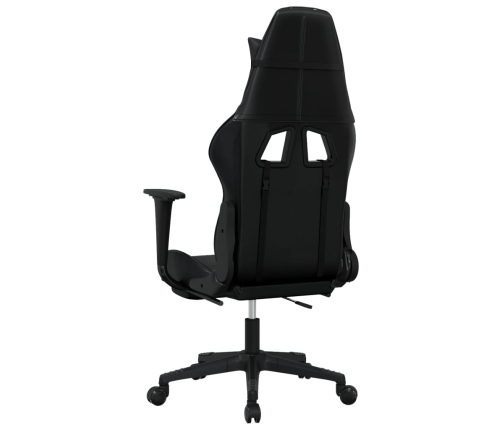 Silla gaming de masaje y reposapiés cuero sintético negro