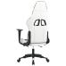 Silla gaming masaje y reposapiés cuero sintético negro blanco