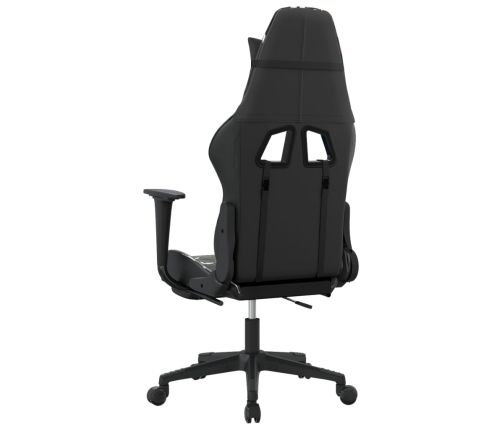 Silla gaming masaje reposapiés cuero sintético negro camuflaje