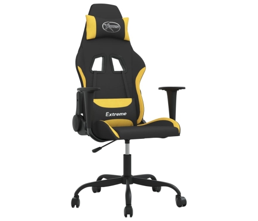 Silla gaming de masaje tela negro y amarillo