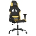 Silla gaming de masaje tela negro y amarillo