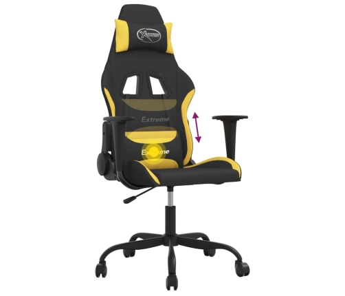 Silla gaming de masaje tela negro y amarillo