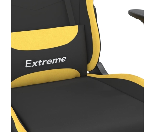 Silla gaming de masaje tela negro y amarillo