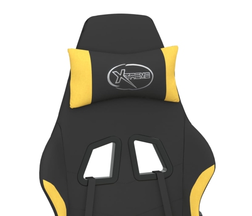 Silla gaming de masaje tela negro y amarillo