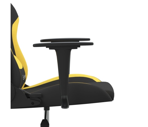 Silla gaming de masaje tela negro y amarillo