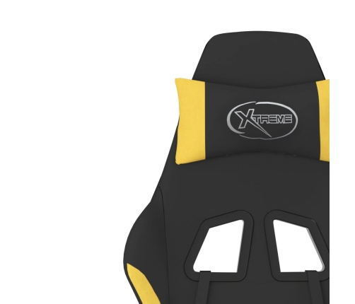 Silla gaming de masaje tela negro y amarillo