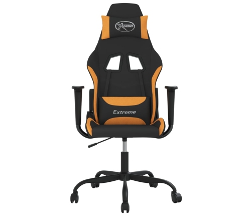 Silla gaming de masaje tela negro y naranja