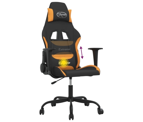 Silla gaming de masaje tela negro y naranja