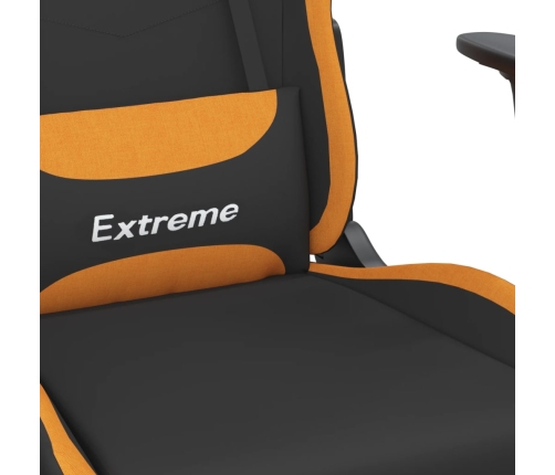 Silla gaming de masaje tela negro y naranja