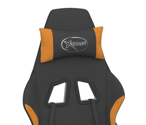 Silla gaming de masaje tela negro y naranja