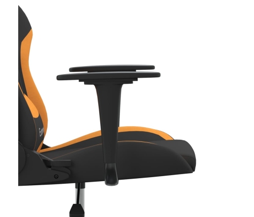 Silla gaming de masaje tela negro y naranja