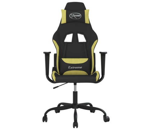 Silla gaming de masaje tela negro y verde claro