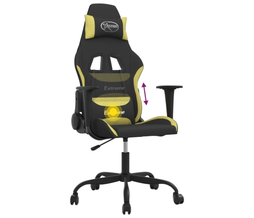 Silla gaming de masaje tela negro y verde claro