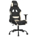 Silla gaming de masaje con reposapiés tela negro y crema