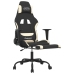 Silla gaming de masaje con reposapiés tela negro y crema