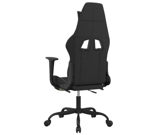 Silla gaming de masaje con reposapiés tela negro y crema