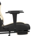 Silla gaming de masaje con reposapiés tela negro y crema