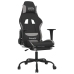 Silla gaming de masaje con reposapiés tela negro y gris claro