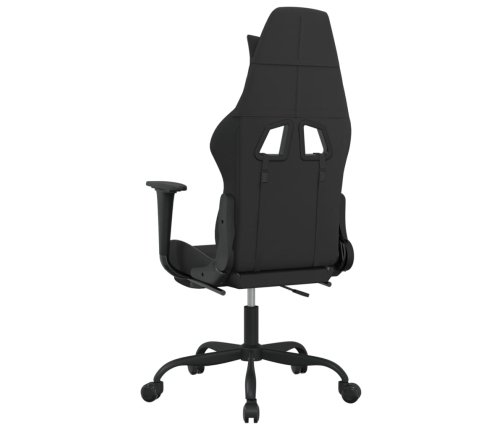 Silla gaming de masaje con reposapiés tela negro y gris claro