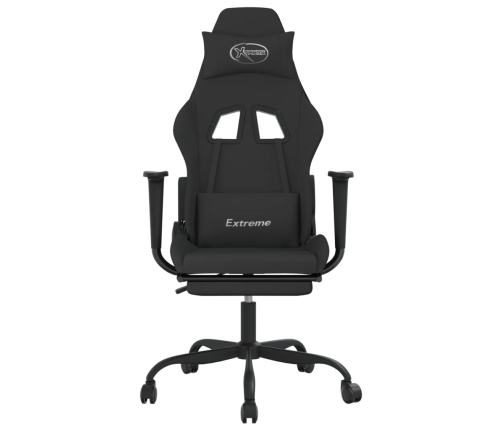 Silla gaming de masaje con reposapiés tela negro