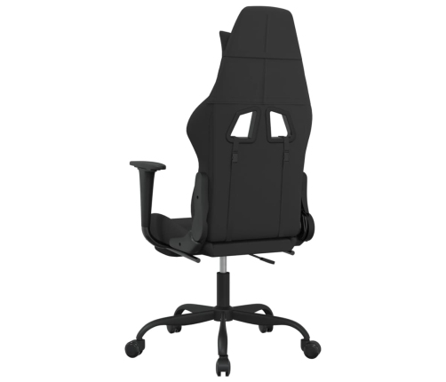 Silla gaming de masaje con reposapiés tela negro