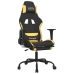 Silla gaming de masaje con reposapiés tela negro y amarillo