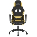 Silla gaming de masaje con reposapiés tela negro y amarillo