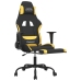 Silla gaming de masaje con reposapiés tela negro y amarillo