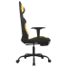 Silla gaming de masaje con reposapiés tela negro y amarillo