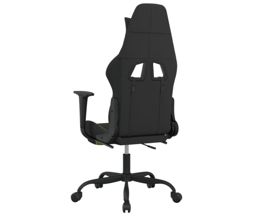 Silla gaming de masaje con reposapiés tela negro y verde claro