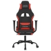 Silla gaming de masaje con reposapiés tela negro y rojo