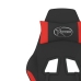 Silla gaming de masaje con reposapiés tela negro y rojo