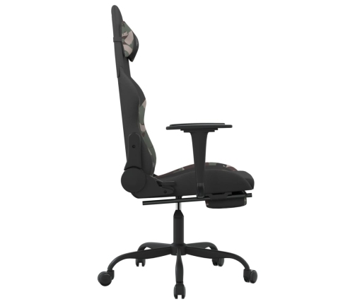 Silla gaming de masaje con reposapiés tela negro y camuflaje