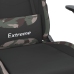 Silla gaming de masaje con reposapiés tela negro y camuflaje