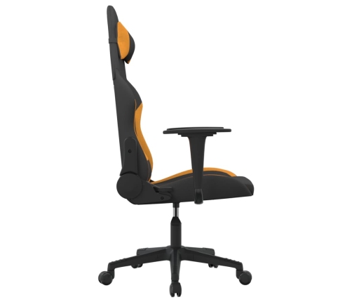 Silla gaming de masaje tela negro y naranja