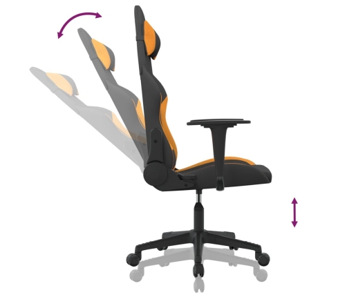 Silla gaming de masaje tela negro y naranja