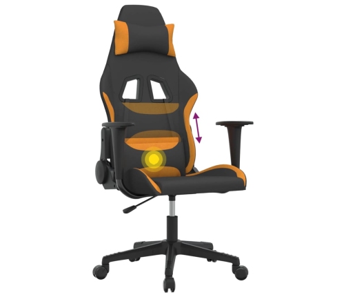 Silla gaming de masaje tela negro y naranja