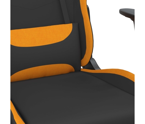 Silla gaming de masaje tela negro y naranja