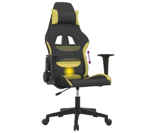 Silla gaming de masaje tela negro y verde claro