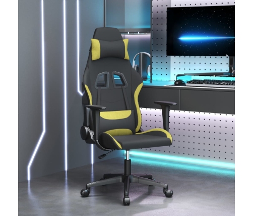 Silla gaming de masaje tela negro y verde claro