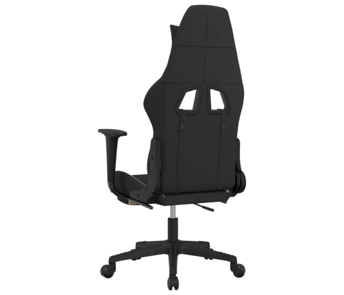 Silla gaming de masaje con reposapiés tela negro y crema