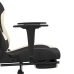 Silla gaming de masaje con reposapiés tela negro y crema