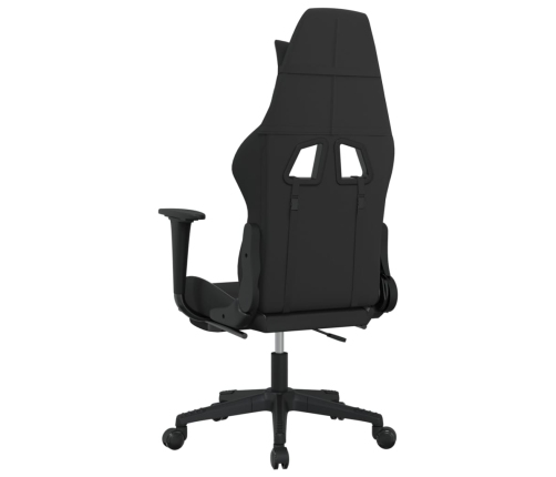 Silla gaming de masaje con reposapiés tela negro y gris claro