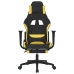 Silla gaming de masaje con reposapiés tela negro y amarillo