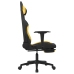 Silla gaming de masaje con reposapiés tela negro y amarillo