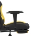 Silla gaming de masaje con reposapiés tela negro y amarillo