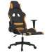 Silla gaming de masaje con reposapiés tela negro y naranja