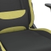 Silla gaming de masaje con reposapiés tela negro y verde claro