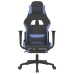 Silla gaming de masaje con reposapiés tela negro y azul