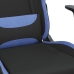 Silla gaming de masaje con reposapiés tela negro y azul